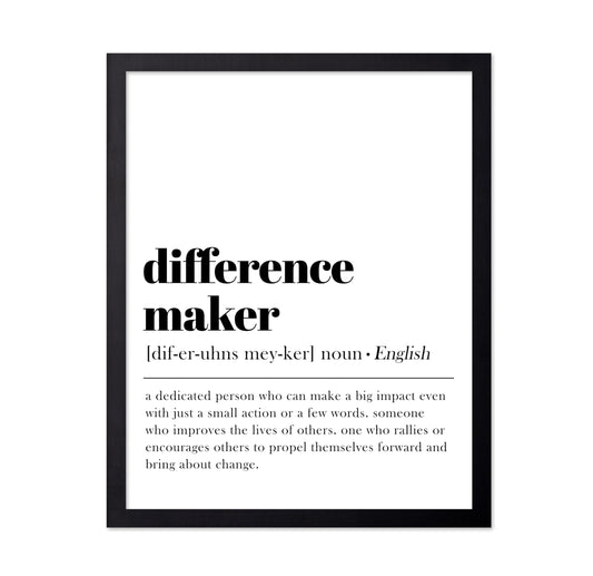 Poster Master Typography Poster - Dictionary Print - 8x10 Poster & Black Frame Bundle