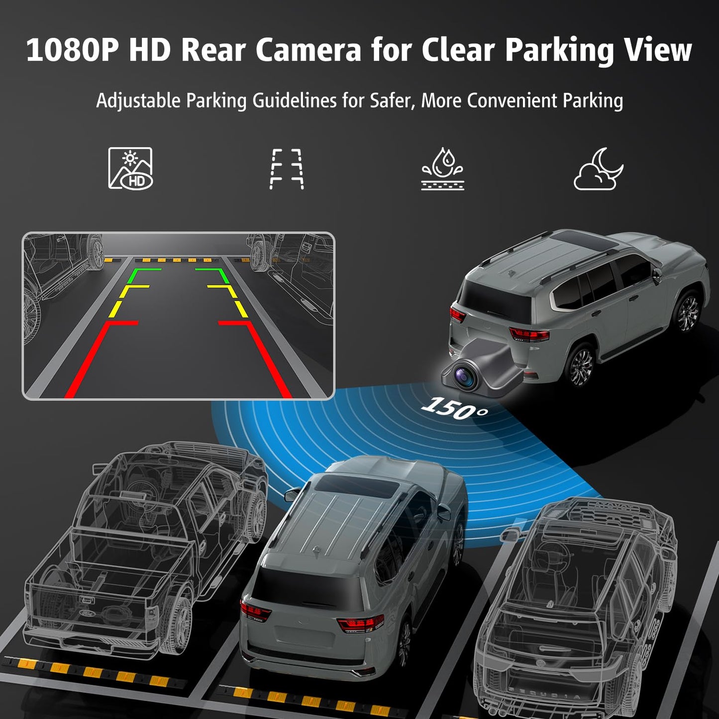 Portable Wireless CarPlay Screen, 10.26" Fully Laminated IPS Touch Screen Car Stereo with Wireless CarPlay & Android Auto, 4K Front 2.5K Rear Dash Cam,1080P Backup Camera,Super Link,Plug & Play