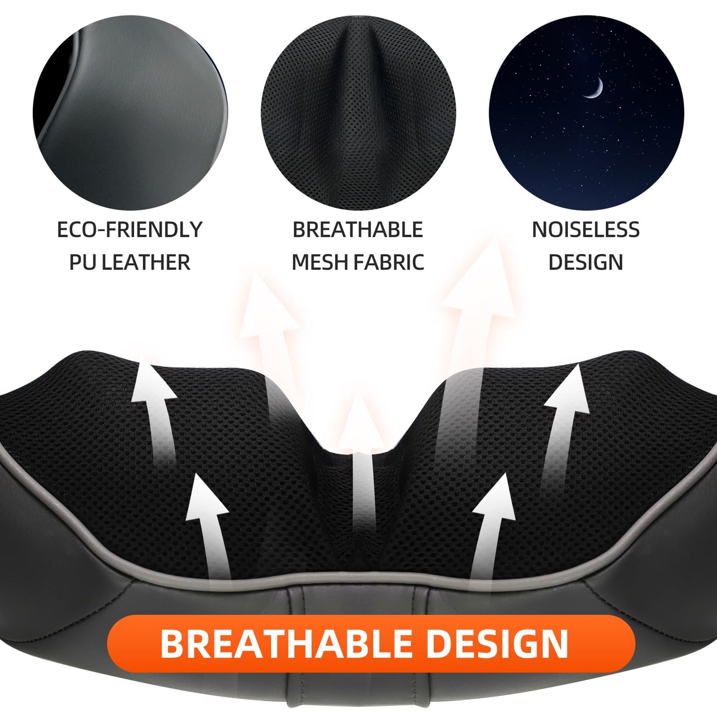 Witeasy Cordless Shiatsu Neck & Back Massager for Pain Relief Deep Tissue with Heat, 3D Kneading Massage Pillow Back Shoulder Massagerfor Body Muscle, Use for Home Office Car, Gifts for Mom Dad
