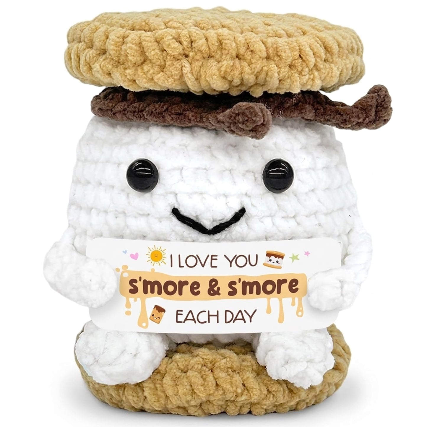 Tiny Detalles Smore Crochet for Mom from Daughter, Son, Wedding for Couple, Him Her, Cute I Love You Smore Gift for Friends & Family, Birthday, Valentine’s Day Gift Ideas