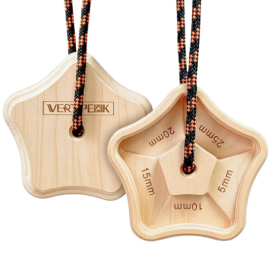 VERTIPEAK Portable Hangboard - 2 Pack Wooden Pentagram Rock Climbing Fingerboard, Lightweight with 5 Multi-depth Pockets, Finger Strength, Arm Workout, Lifting & Pull-up Training