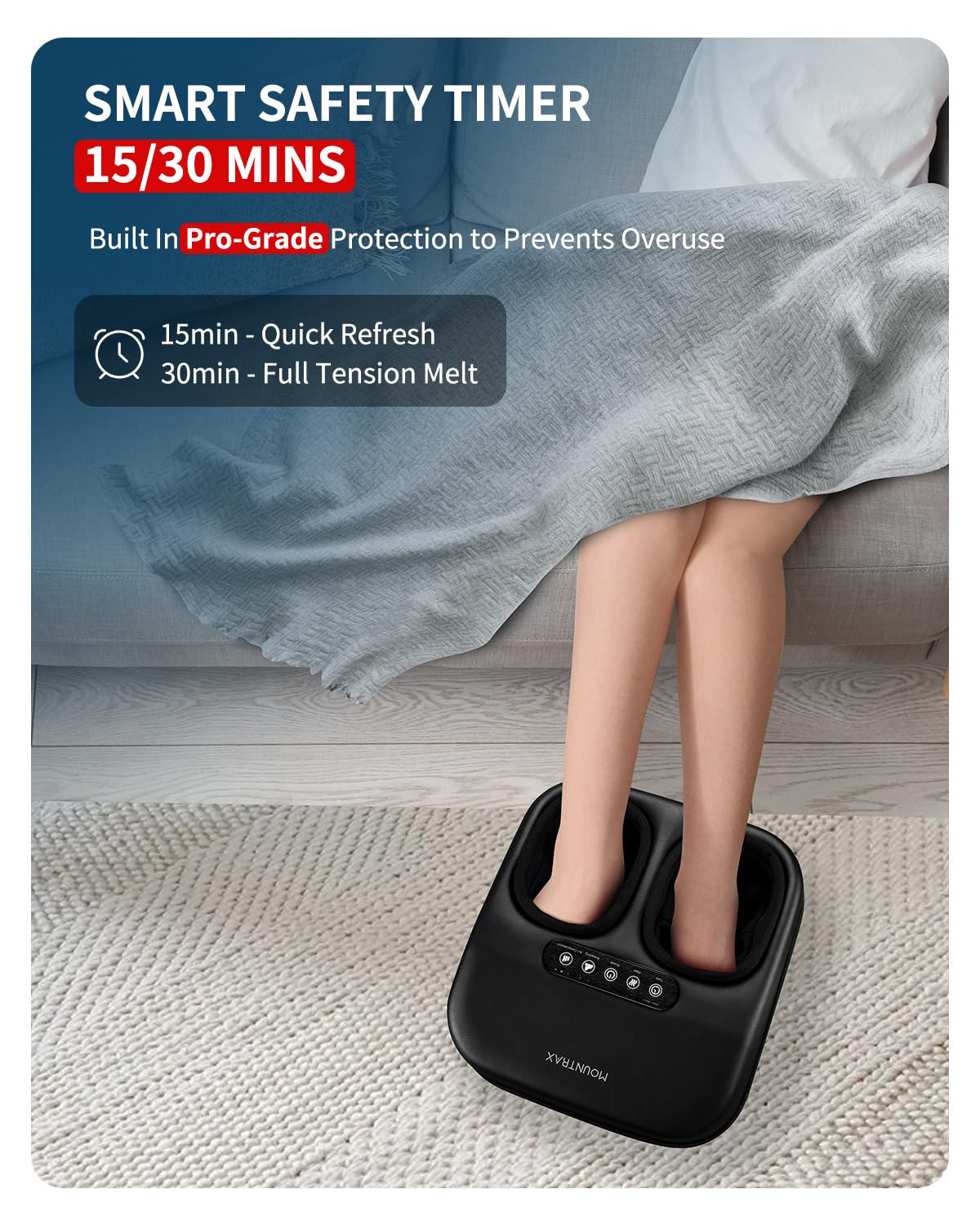 MOUNTRAX Shiatsu Foot Massager with Heat, Deep Kneading Foot Massager for Plantar Fasciitis, Neuropathy, Improve Circulation and Pain Relief – DIY Customizable Design Foot Massage with Drawing Pen