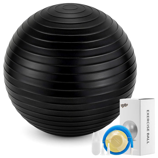 vigvitspo Vigitspo Exercise Ball, Anti-Burst Yoga Ball for Core Strength, Postnatal Recovery, Balance & Stability Training, Multiple Sizes & Colors (Black, M)