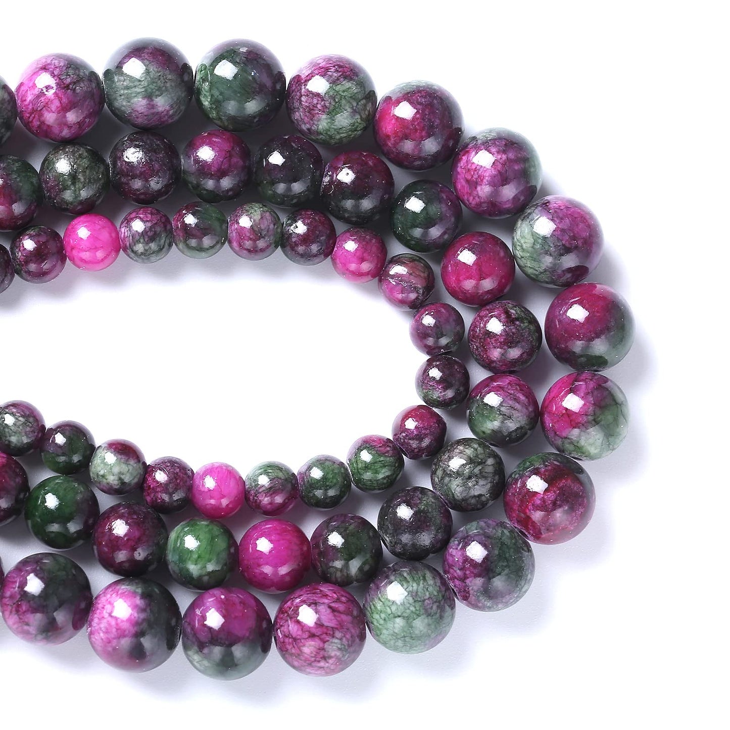6MM 60PCS Multi Jade Stone Beads Spacer Loose Beads for Jewelry Making DIY Bracelet Necklace