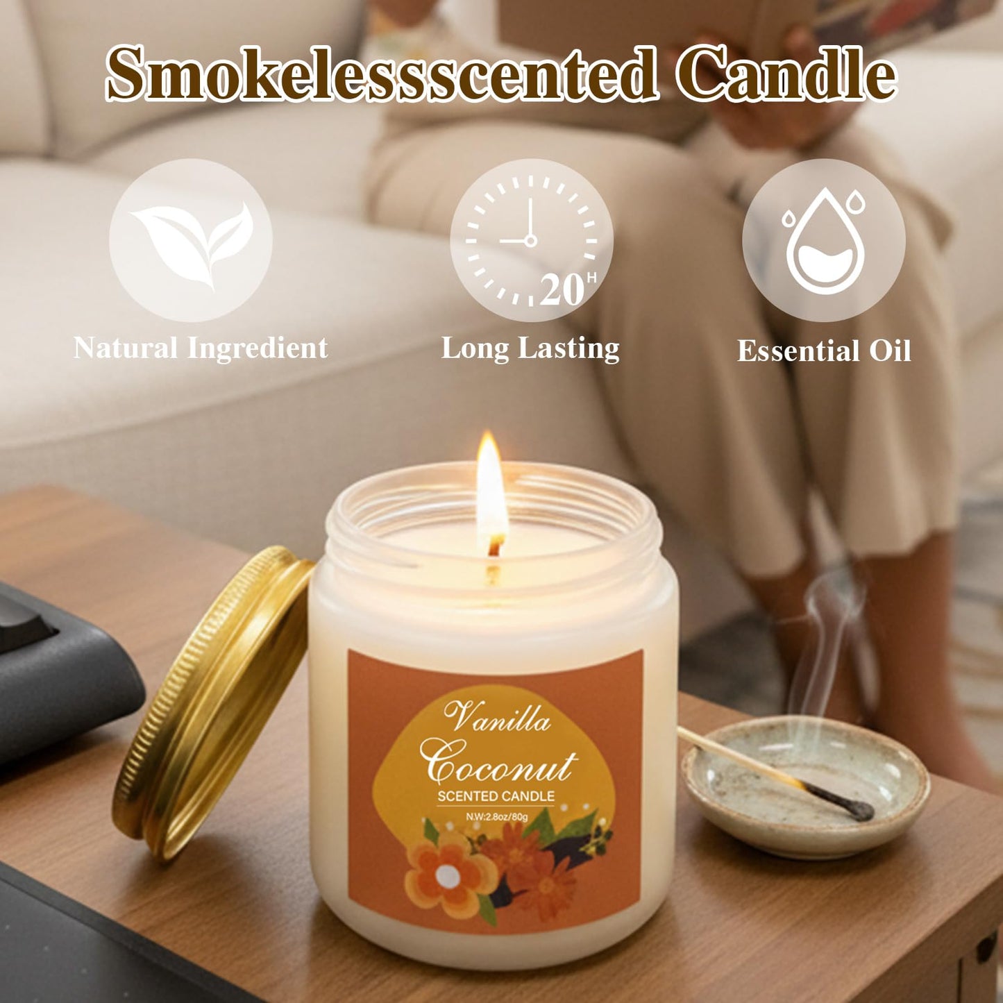 LUVTRACE Self Care Giftst for Women Spa Gift Baske Box with Blanket, Candle, Bath Salt & Tumbler — Birthday, Get Well Soon, Thinking of You, Christmas Gifts (Orange)
