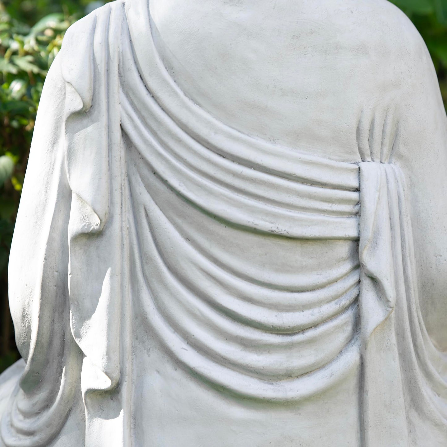 Glitzhome 29.5-inch Zen Meditation Buddha Garden Statue, White Oversized Tall Large Indoor and Outdoor Sculpture, Hand-Finished MGO & Fiberglass Decor for Home Patio Yard