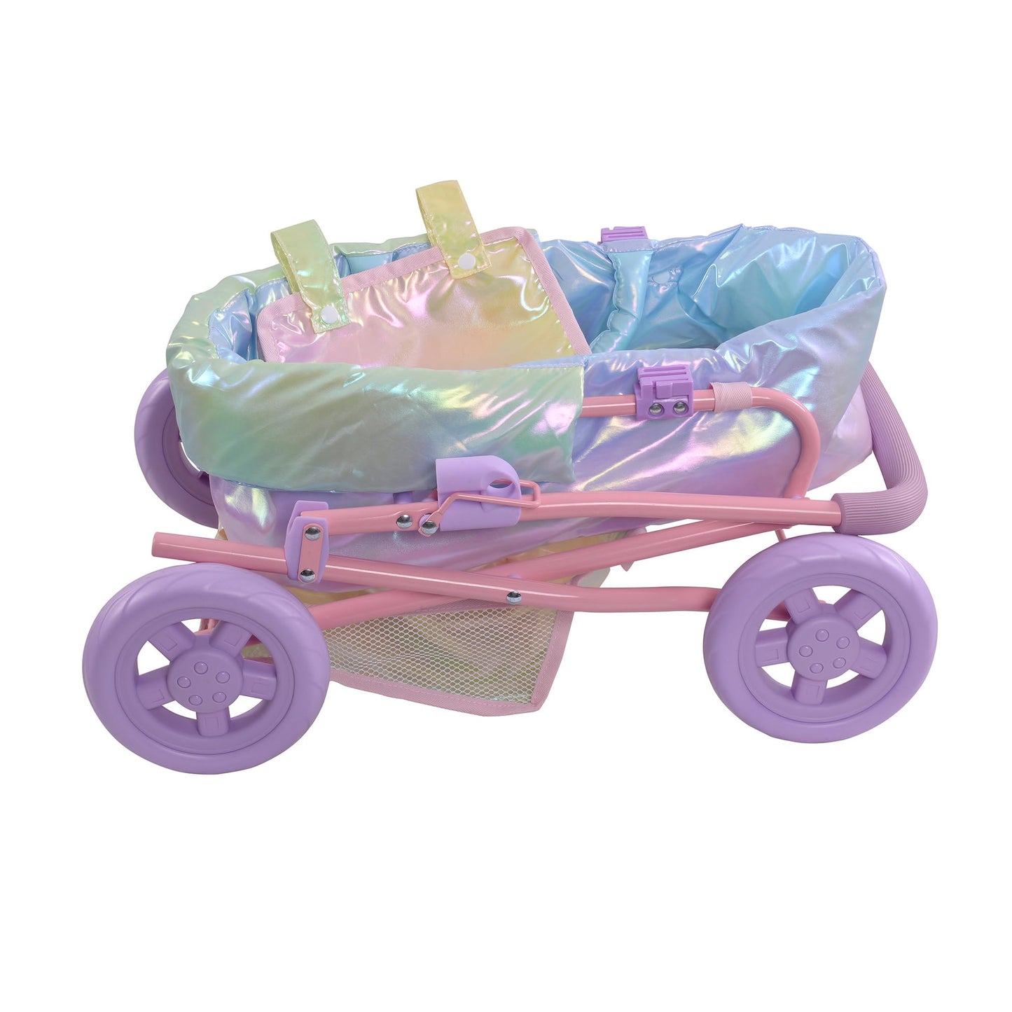 Olivia's Little World - Play Baby Doll Bassinet Stroller, Baby Doll Pram Stroller Buggy for 5 Year Old Girls, Magical Dreamland Baby Doll Deluxe 2-in-1 Stroller for up to 16" Dolls - Multicolor