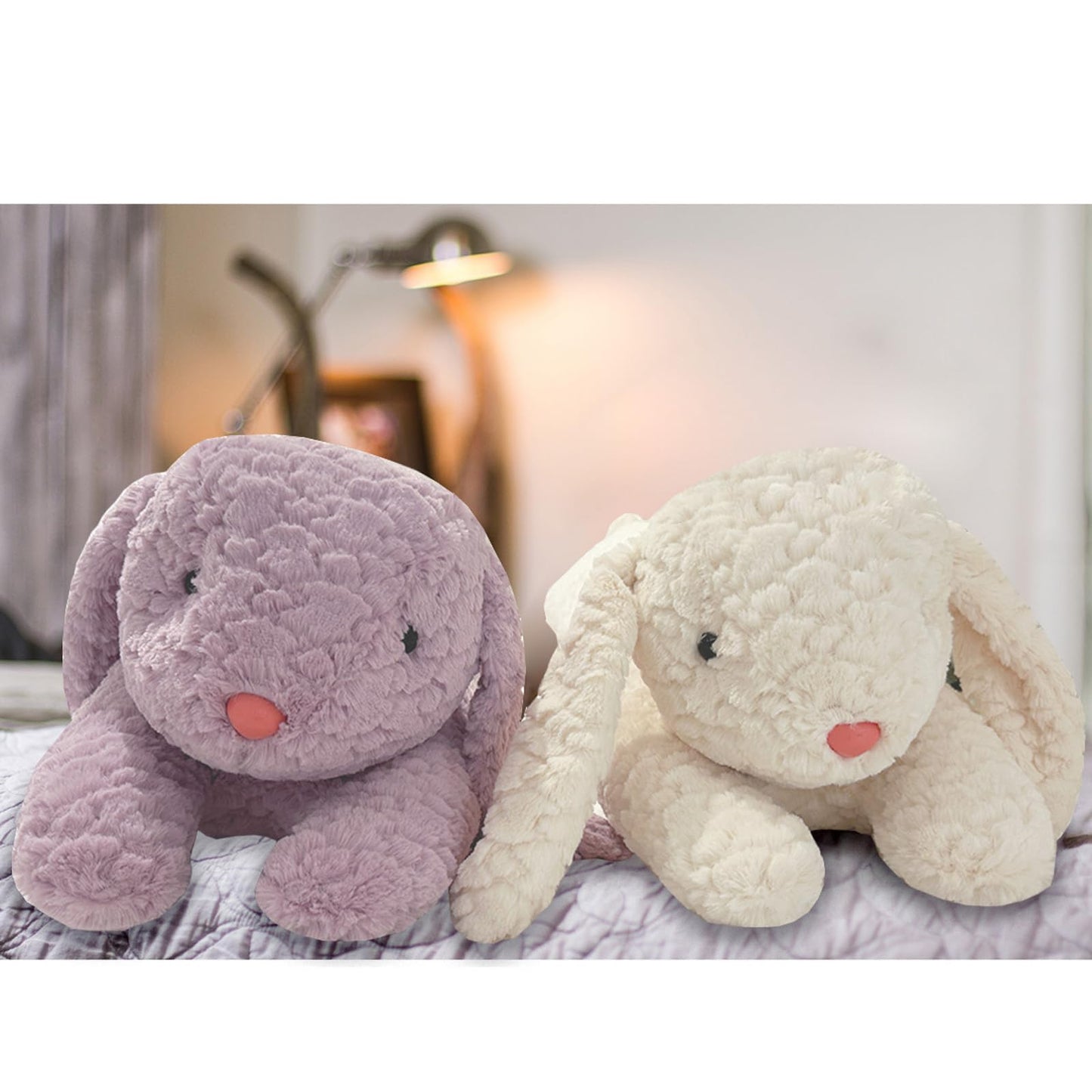 Hofun4U Rabbit Plush Pillow, Rabbit Stuffed Animal, Rabbit Plush Long Body Pillow Gift for Kids Adults (White,47 inch)