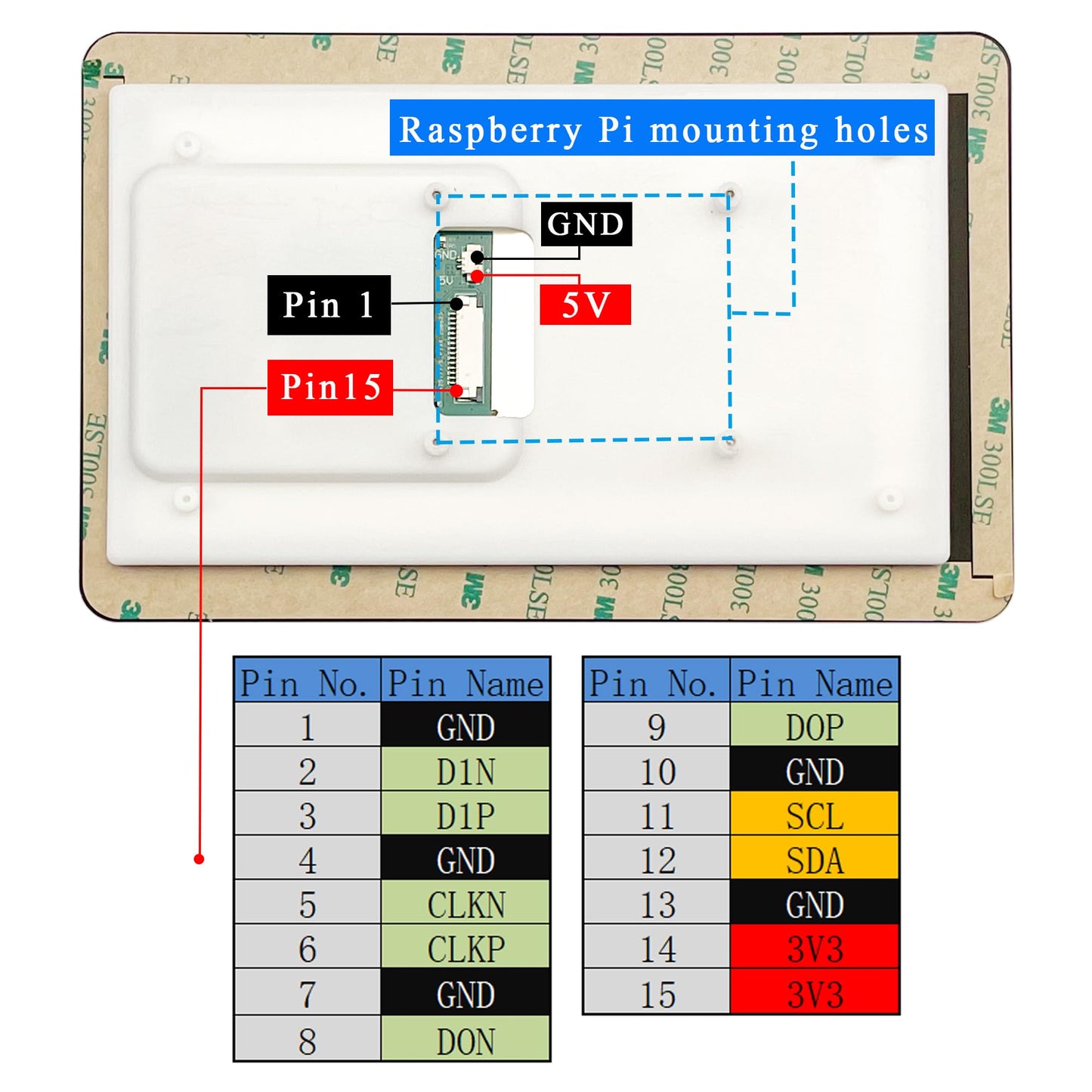 OSOYOO 7 inch DSI Touch Screen 720×1280 IPS Display, DSI Power & Video (No Extra Cables), Portrait/Landscape Rotatable Bare Screen for Raspberry Pi4B/3B+/3B/3A+/5