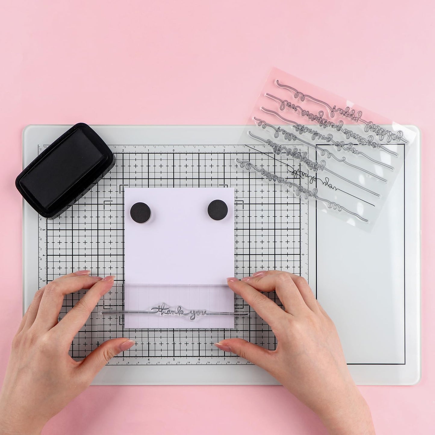 BAOFALI Magnetic Glass Craft Mat; 15.75"x10.24"Heat Resistant Glass Media Cutting Mat W/MagnetsGridlines and Measurements; for Cutting, Stamping, Mixed Media, Heat Embossing and Hot Glue Projects