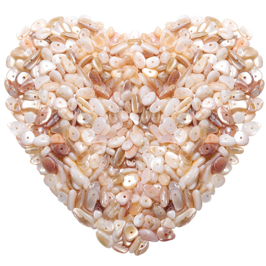 400pcs Natural Chip Shell Beads for Jewelry Making Brown Shell 5-8mm Irregular Gemstones Healing Crystal Loose Rocks Bead Hole Drilled for Ring Earrings Necklace Bracelet Making DIY Art Crafts