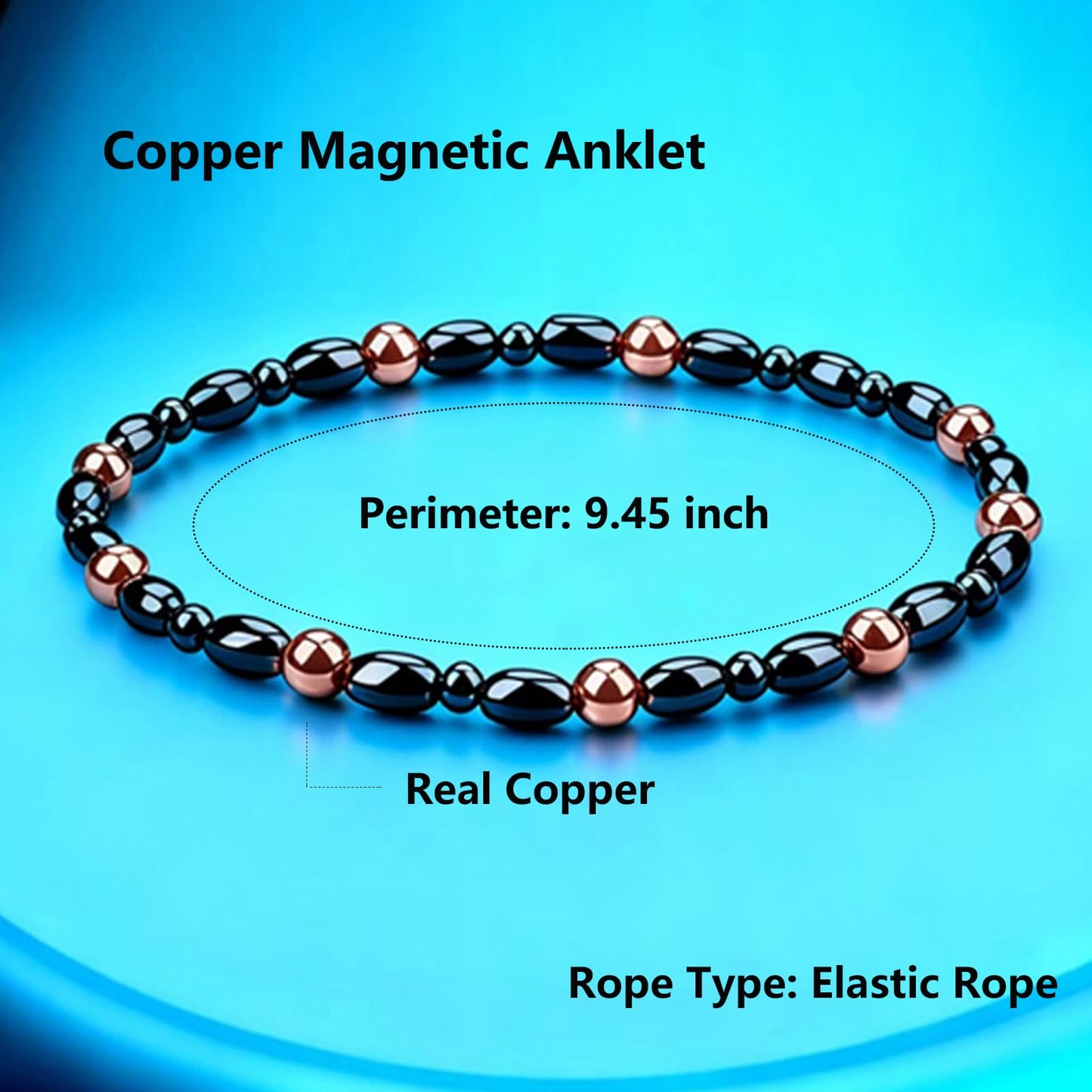 Drkao 2 pack Copper Magnetic Anklets for Women Copper Magnetic Therapy Anklet Magnet Better Christmas Gift for Family, Birthday, Anniversay Gift, Pulsera De Cobre Para Mujer for Parents For Mother
