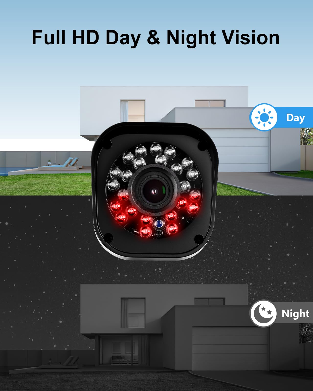 4CH 1080P Wired Security Camera System, AIWIXEN CCTV DVR with 512GB Hard Drive, 4 x Home Surveillance IP68 Waterproof Security Cameras with Human Vehicle Detection, Remote Access, 24-7 Recording