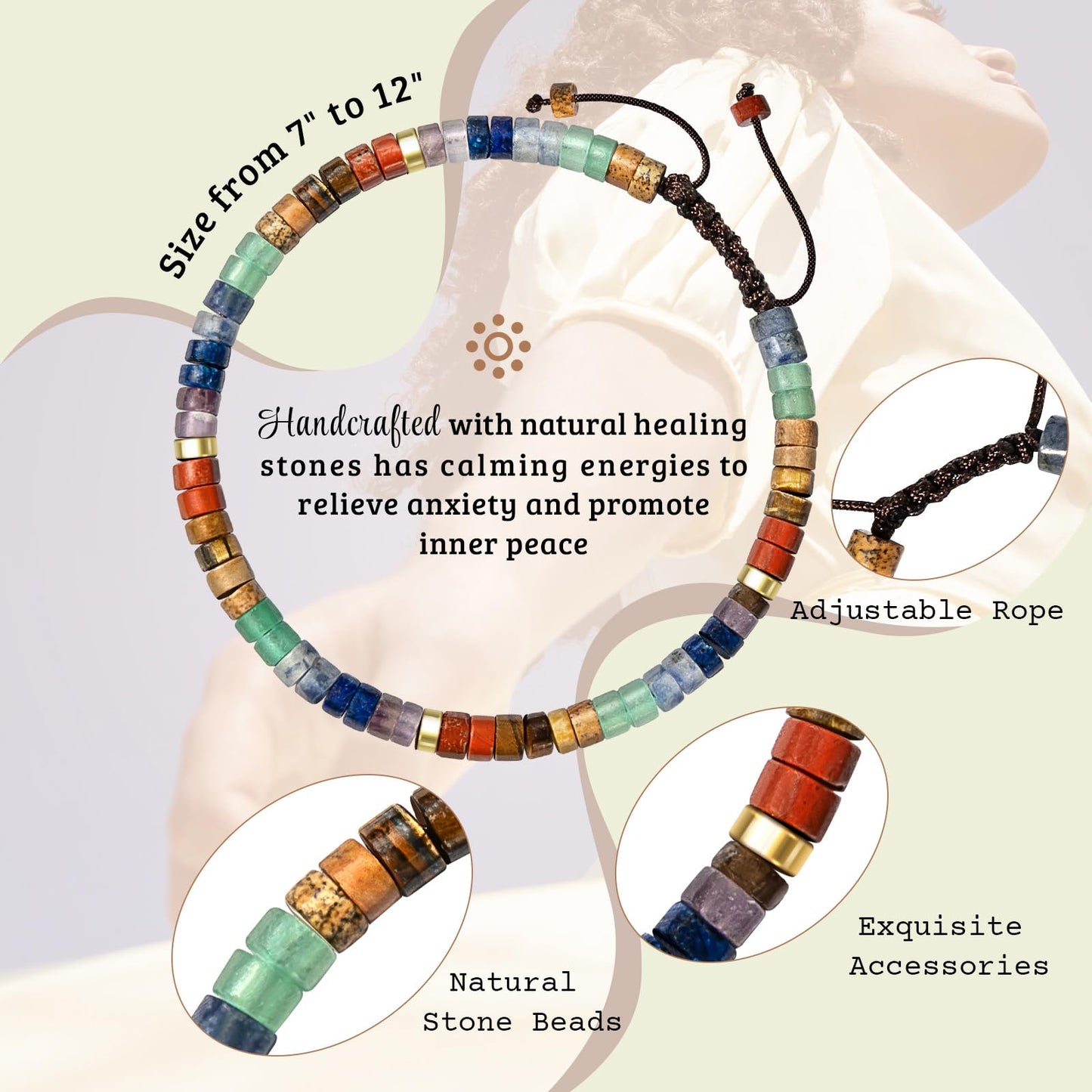 ZOKCC Inspirational Gifts Bracelets for Women: Mothers Day Gifts for Women Her Friends Sister Mom - Healing Natural Stone Beads Bracelets Thinking of you Get Well Soon Gift for Women
