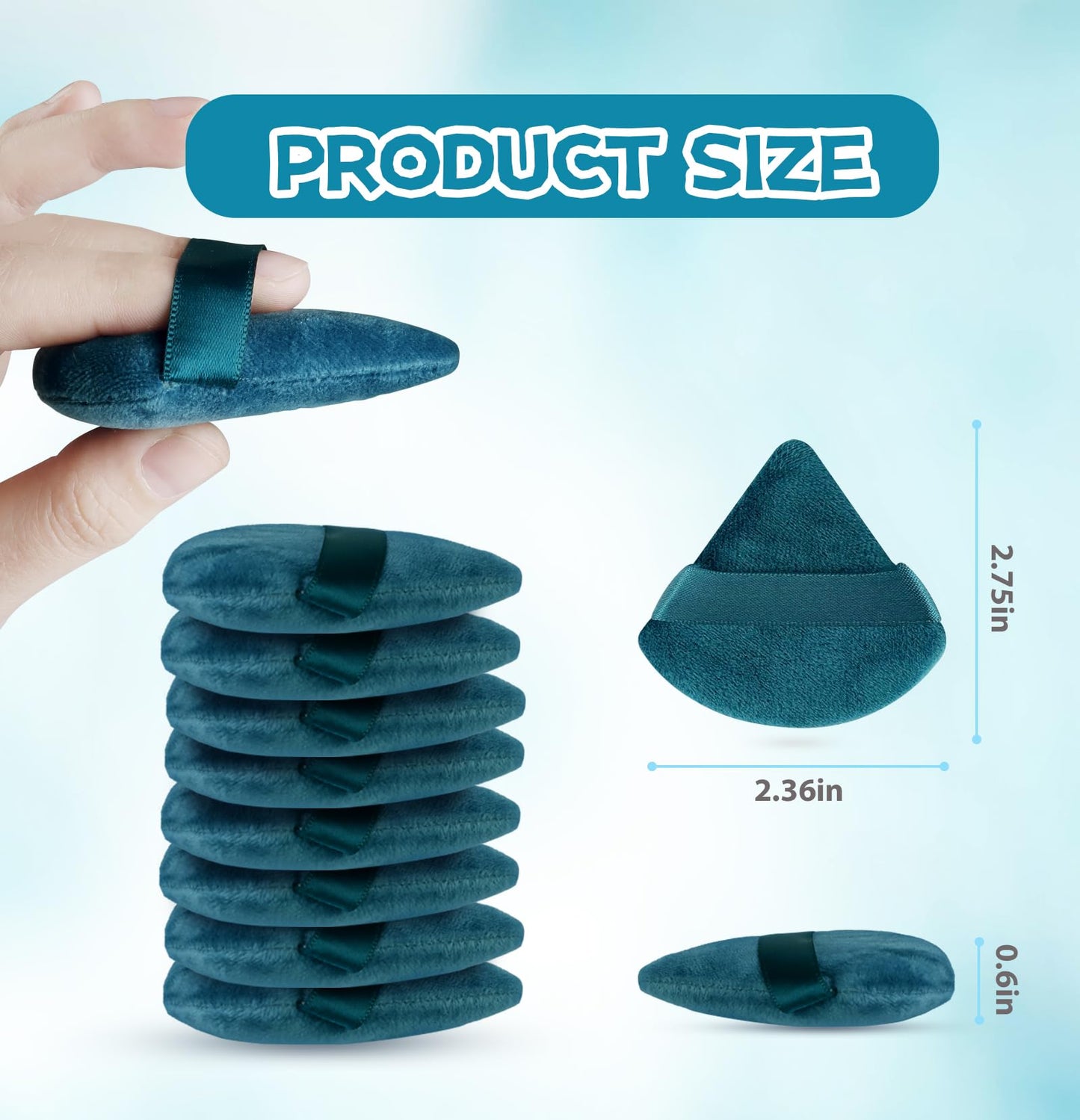 8 Pieces Triangle Powder Puff Face Soft Triangle Makeup Puff Velour Cosmetic Foundation Blender Sponge Beauty Makeup Tools