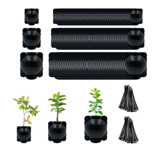 Aulufft 30 PCS Air Layering Propagation Kit with Zip Ties, Black Reusable Air Layering Pods, Plant Root Growing Box, Tree Rooting Grafting Box for Fast Propagation Plants (10S+10M+10L)