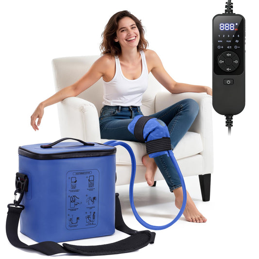 Cold Therapy Machine - Programmable Ice Machine for Knee After Surgery, Portable Ice Therapy Machine with Quiet Pump, Knee Replacement Recovery System, Cryotherapy Pain Relief w/Compression Pad