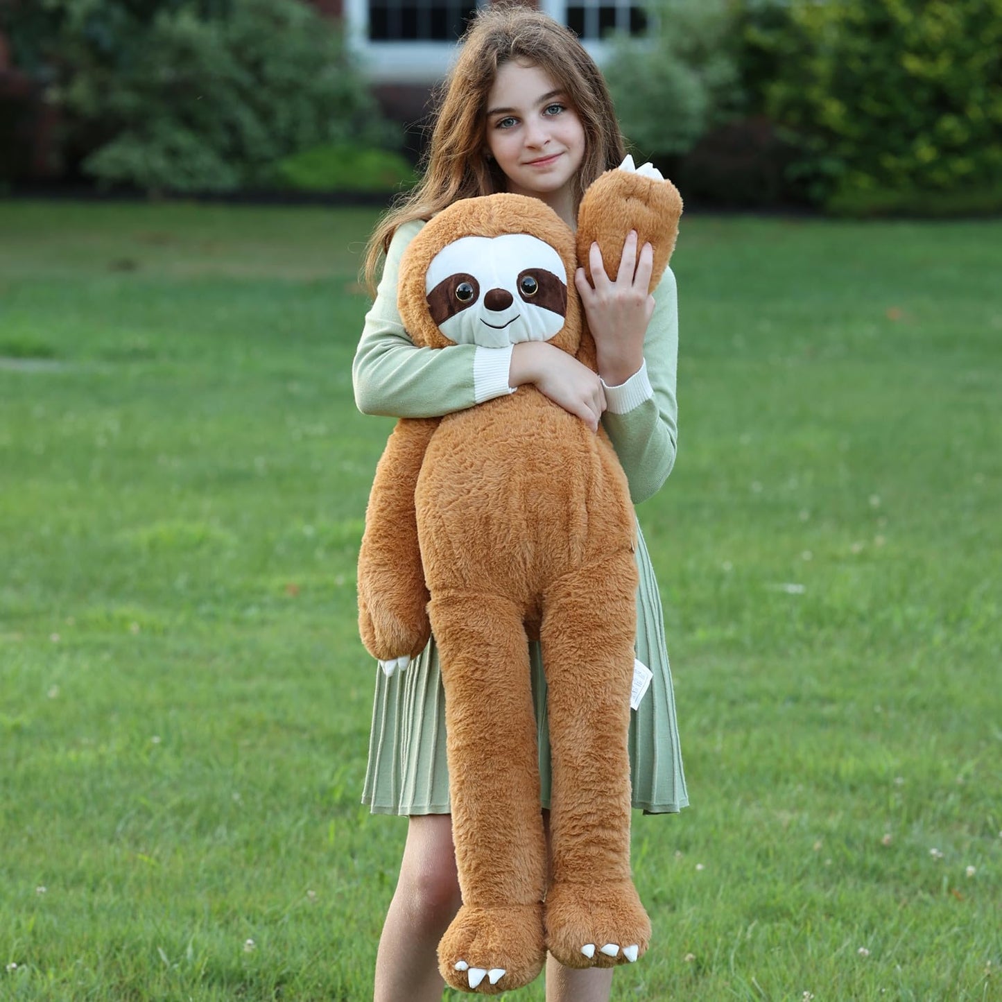 Tezituor 3.2lbs Giant Sloth Stuffed Animal, 39.5inches Long Legged Stuffed Sloth Plushies for Hugs, Hugging Soft Sloths Plush Body Pillow Birthday Christmas Toy Gift for Boys Girls