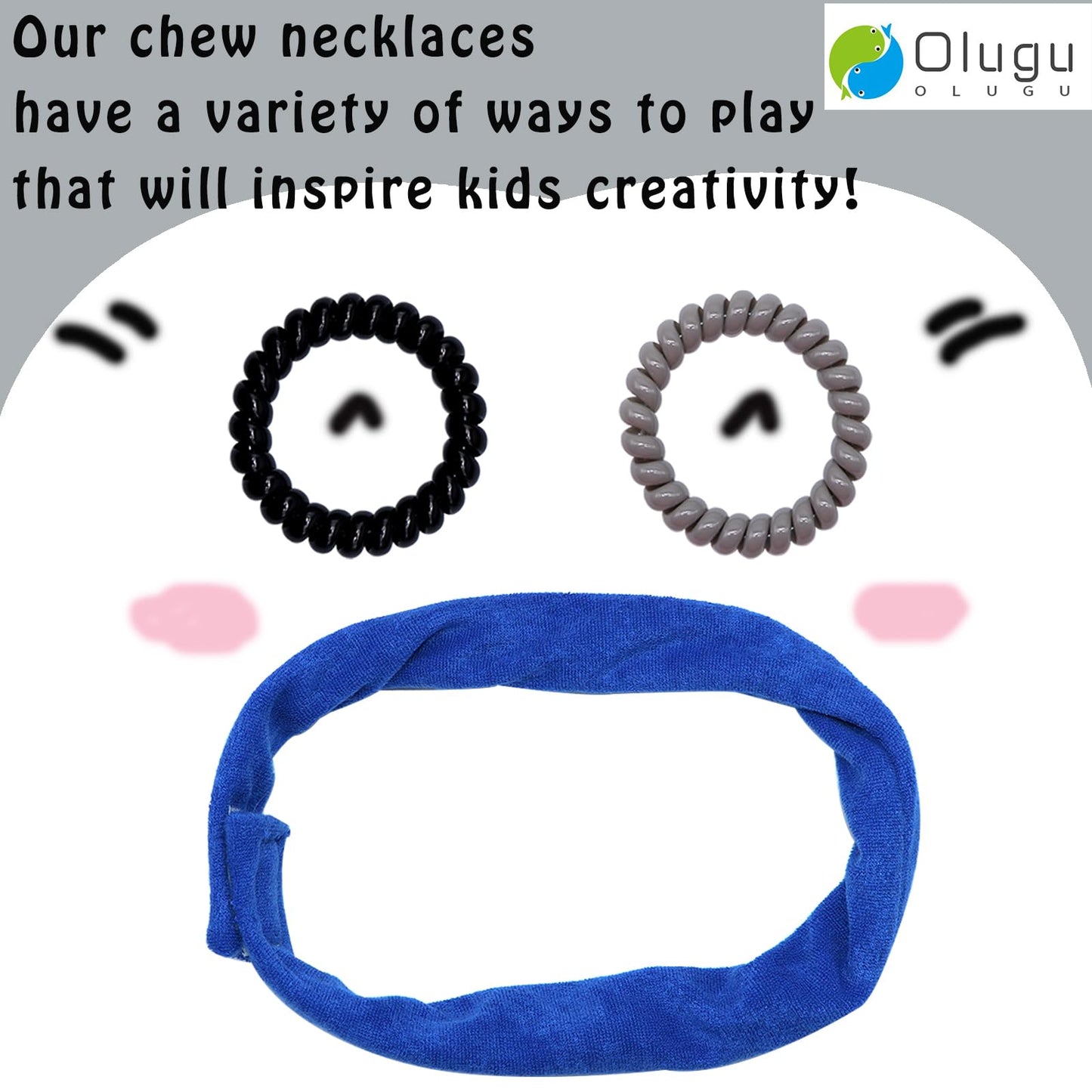 Sensory Necklaces for Chewing Boys Girls, 16 Pack Stretchy Coil Bracelets Chewing Necklace for Kids Sensory with Autism, ADHD, SPD, Silicone Chewy Necklace Sensory for Biting, Teething Anxiety Needs