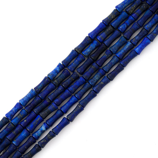 5x12mm Natural Lapis Lazuli Stone Bamboo Shape Gem Healing Energy Loose Spacer Beads for DIY Necklace Bracelet Earring