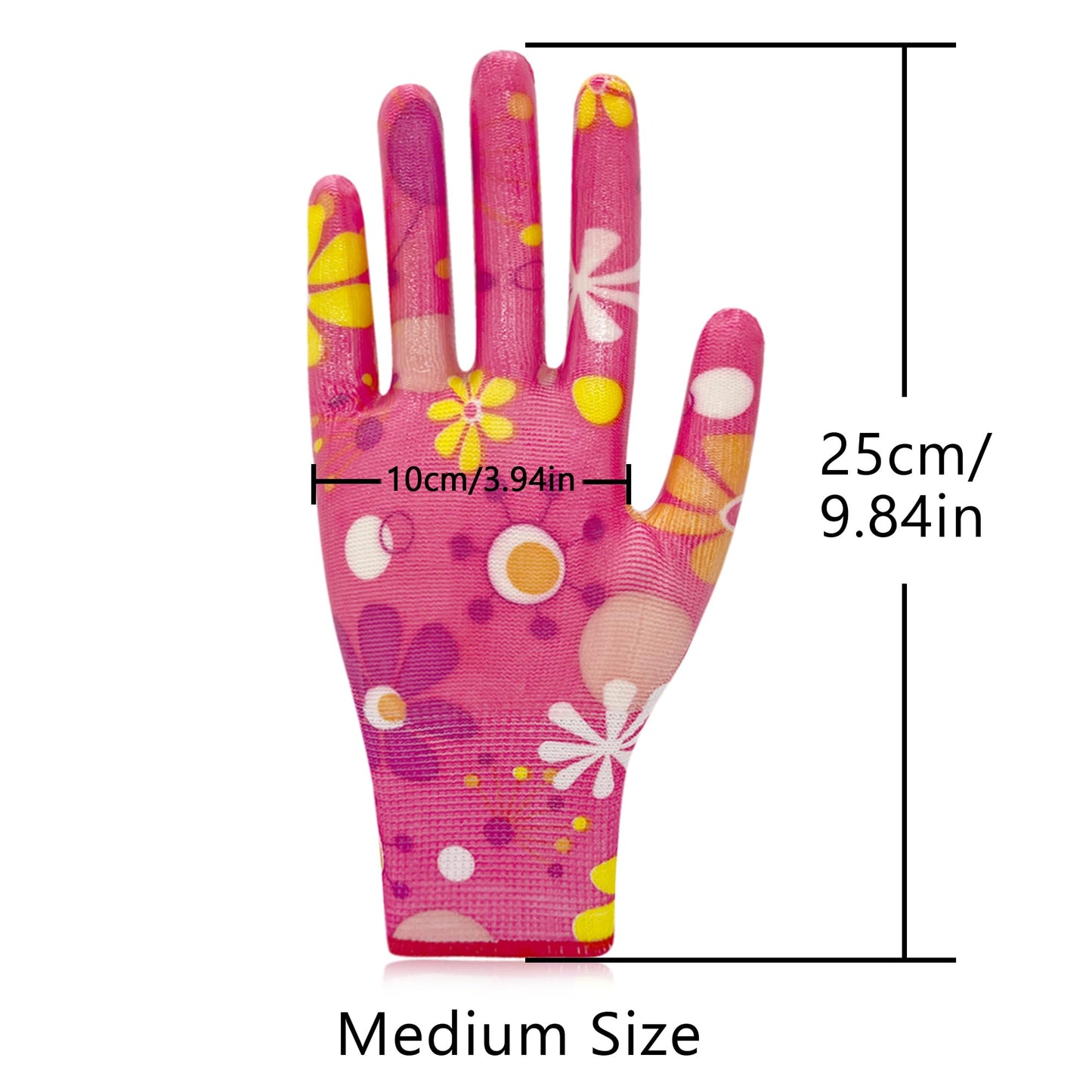 Xuper Grip Garden Gloves for Women, Breathable Nitrile Coated Gardening Work Gloves for Women, Planting, Seeding,6 Pairs (6 Colors, Medium)