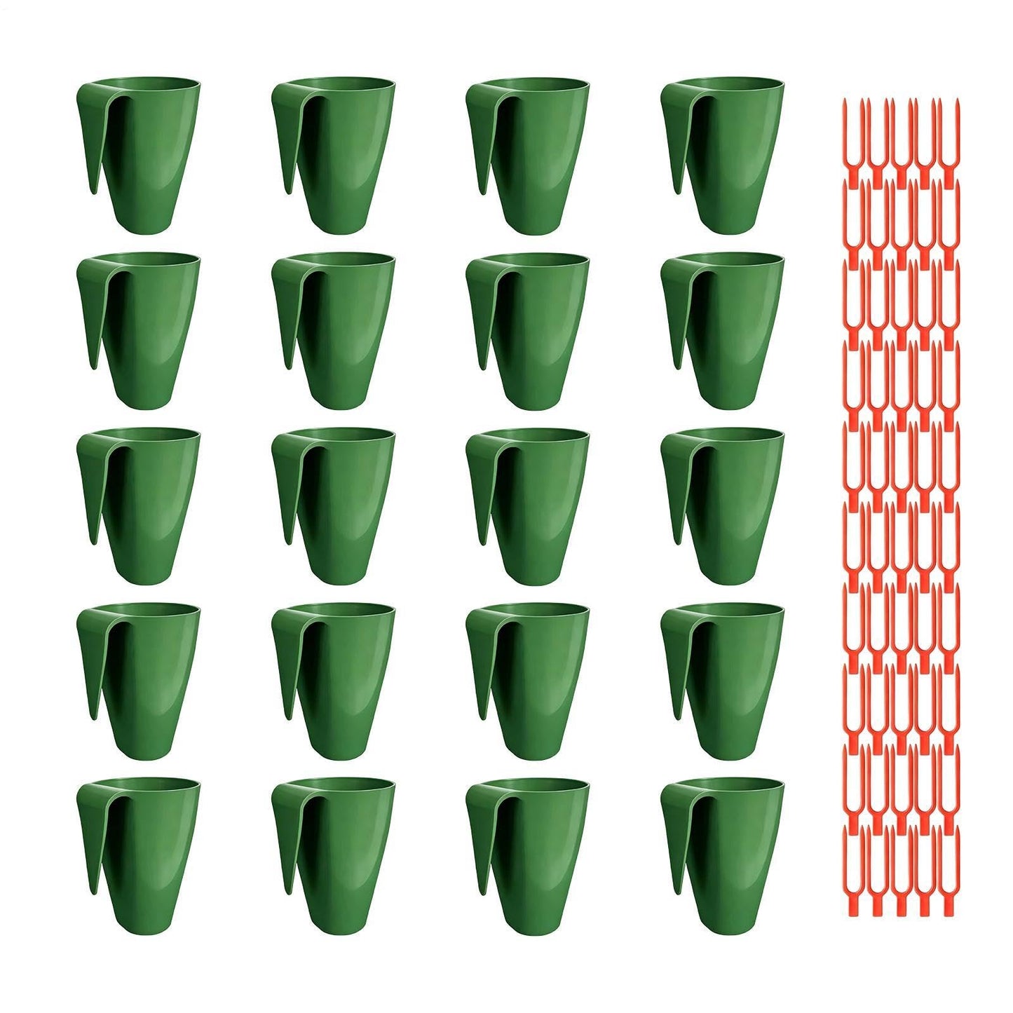 Nursery Pots for Plants, Strawberry Propagation Planter 20 Pieces Yard Seedling Cups Runner Forks for Indoor Outdoor Garden Balcony Greenhouse Backyard Windowsill