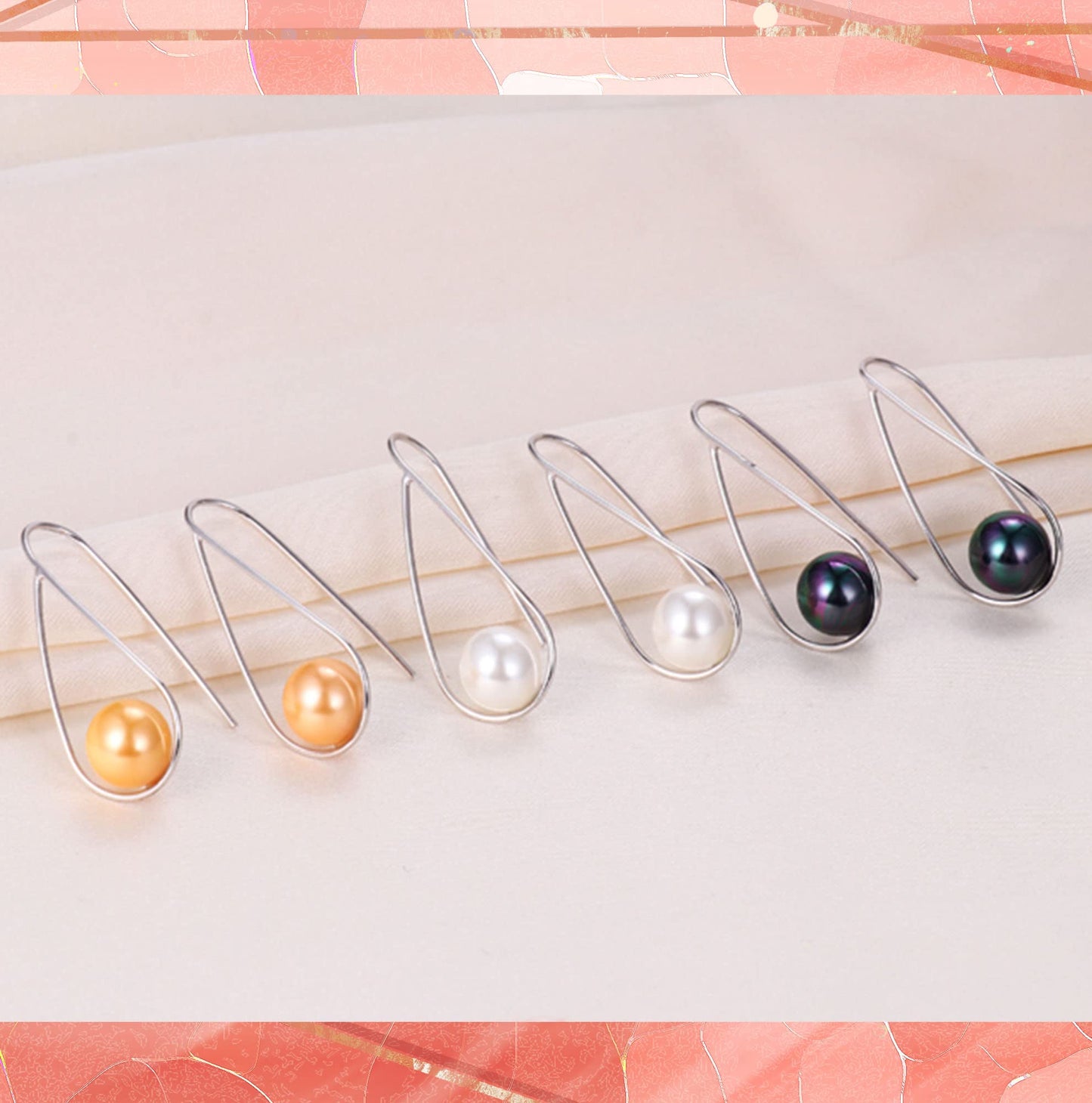 Black Pearl Earrings For Women Girls Black Freshwater Cultured Drop Earrings 925 Sterling Silver Hypoallergenic Real Pearl Earrings