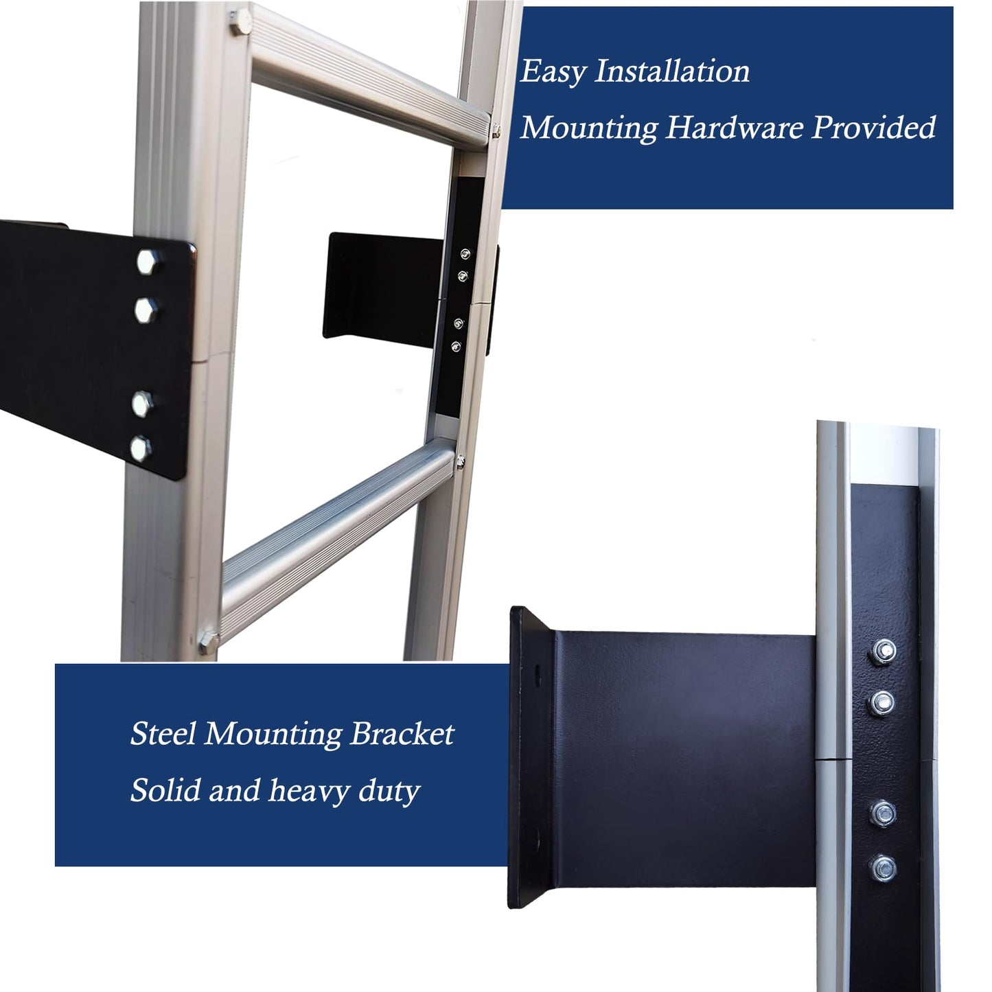 BIGalleons Basement Ladder 10 Rung, 9ft H Aluminum Window Well Ladder, Fire Escape Ladders in Humid Environments with Load Capacity up to 500lbs Egress, Escape or Bunk Bed Ladders