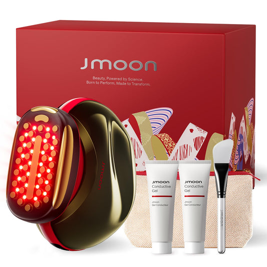 JMOON Face Lift Gift Collection, Microcurrent Facial Device, Medical Grade Red & Infrared Light Therapy for Face, Lifts, Firms, Smooths Wrinkles with 4 Modes & 5 Intensity Levels