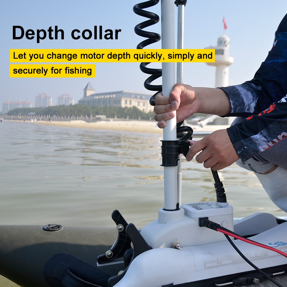 Zichen Haswing CaymanB Bow-Mount Trolling Motor with Wireless Remote Control - 55LBS Thrust, 54in. Shaft, for Fishing Boat in Freshwater & Saltwater