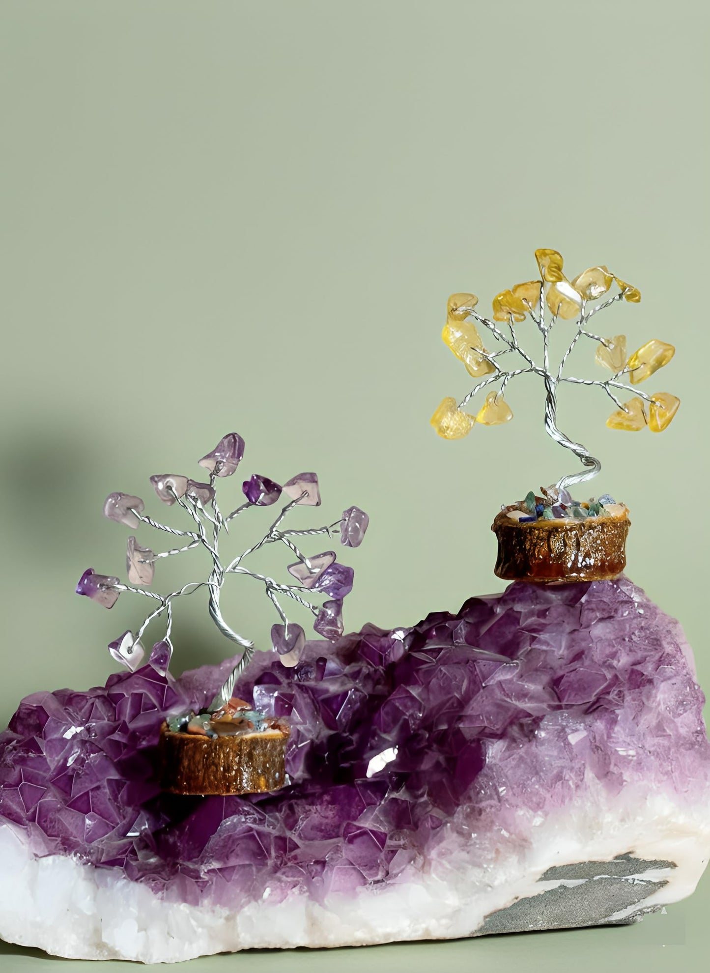 Crystal Tree Set of 12, Thoughtful Gifts for Women, Office Desk Decoration, Home, Shelf Decor for Positive Energy, Money, Reiki Healing, Good Luck, Birthday Gifts for Mom Love Ones