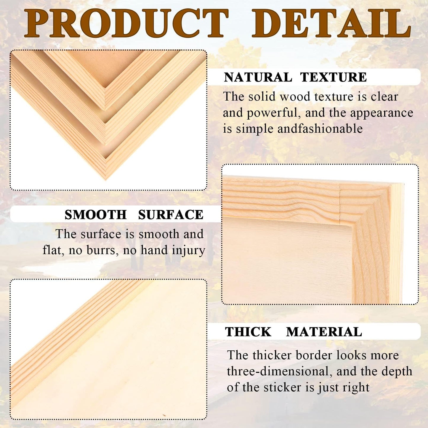 18 Pack Unfinished Wood Canvas Panels Kit Wooden Panel Boards Wood Paint Pouring Panels Wooden Canvas Panels Boards for Painting, Pouring Art, Crafts/11.8x7.9Inch/9x7.5Inch/6x6Inch/4.7x4.7Inch