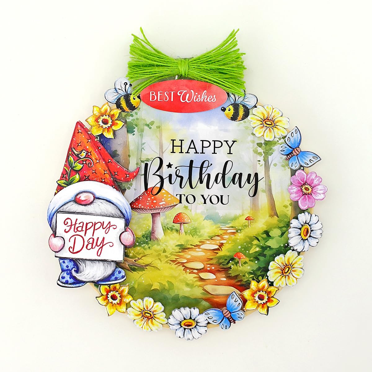Katy Sue Garden Gnomes Die-Cut Decoupage Pack. 12 Sheets of Gnome, Gonk & Garden-Themed Die Cuts for Card Making Supplies with Sentiments & Card Toppers on 150 GSM Paper. UK-Made.