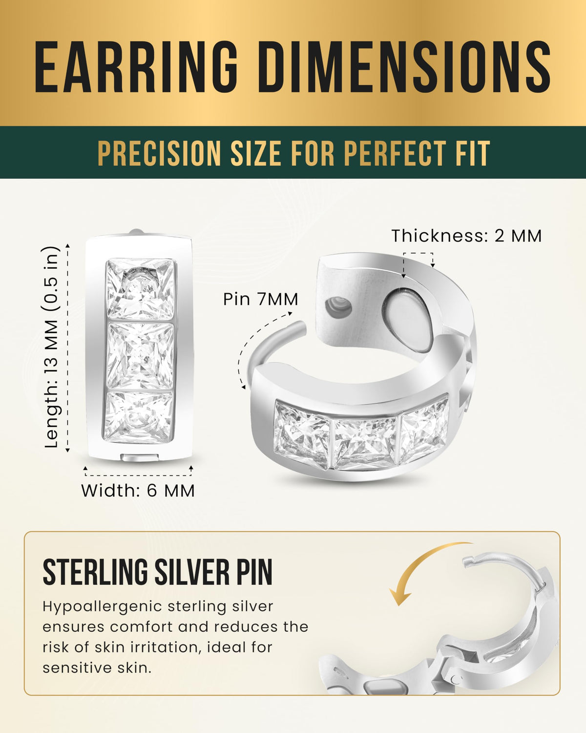 MagnetRX Magnetic Earrings for Women – Premium Magnetotherapy Lymphatic Earrings Crystal Stainless Steel – Womens Lymphvity Magnetic Therapy Acupressure Earrings (Crystal Silver)