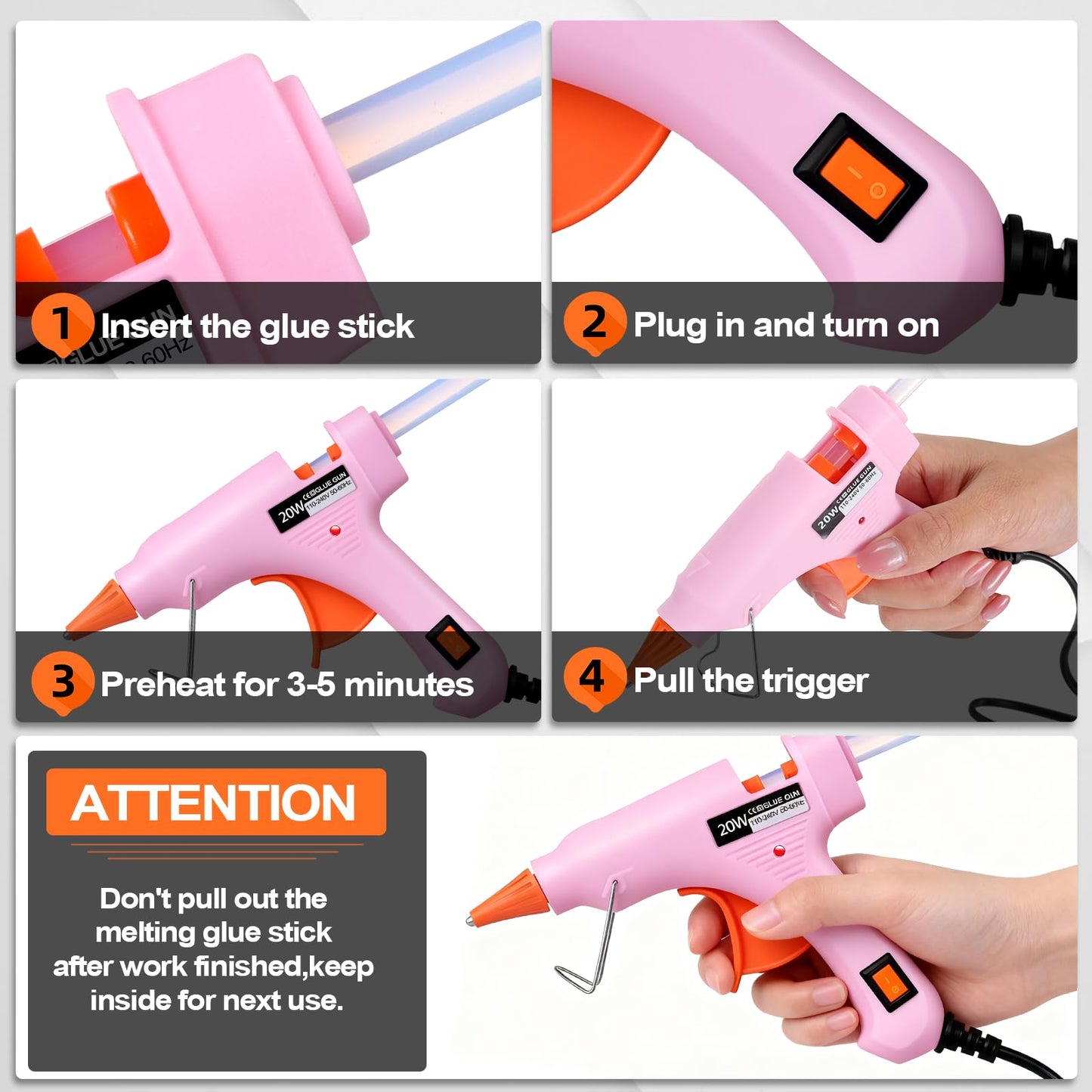 10 Pack Mini Hot Glue Gun with 50 Glue Sticks, 5 Colors Mini Hot Glue Gun Set, Small Hot Glue Gun Kit with Storage Box for Crafts & School Class Projects, Craft Glue Guns for DIY Arts & Home Repair