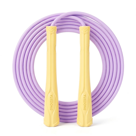 YUEDONG Aesthetic Jump Rope for Women - Apartment-Friendly Silent Rotation, Tangle-Free Weighted Skipping Rope with Ergonomic Grip, 5mm PVC for Home Workout, Cardio, Graceful Body Sculpting & Fat Loss (1, YELLOW, 5MM)