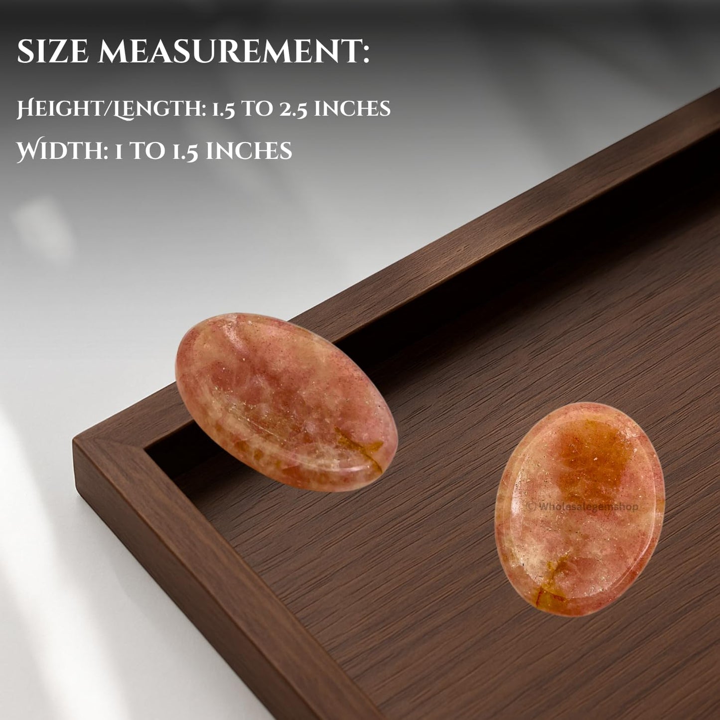 GEMSCITE Strawberry Quartz Thumb Worry Stones Metaphysical Gemstone Crystal Healing Reiki Men Women Gift FENG Shui Positive Energy Love Wellness Palm Stones Wicca Powerful