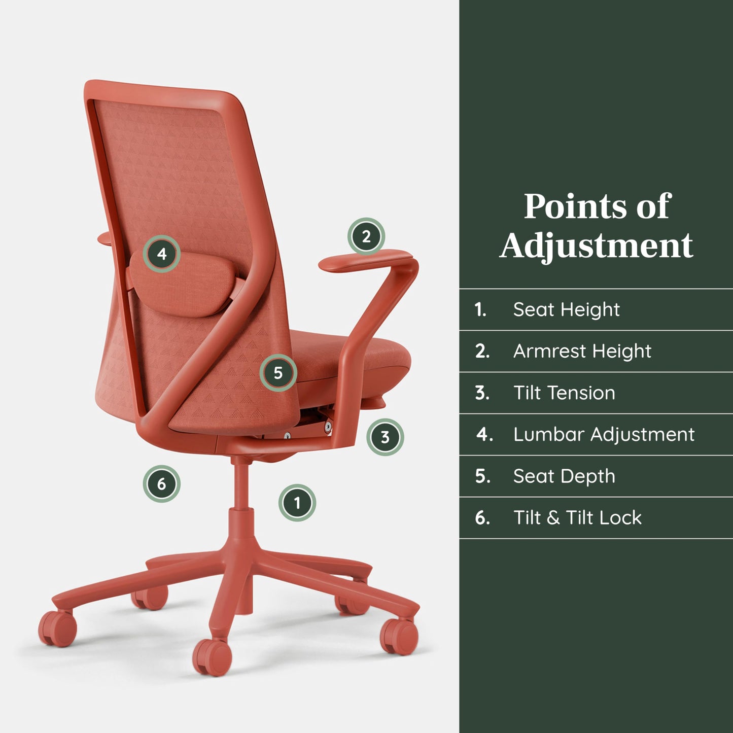 Branch Verve Chair - High Performance Executive Office Chair with Contoured Back and Adjustable Lumbar Support - High Density Foam Cushion and 3D Knit Back - Fits 5' to 6', Up to 275 lbs, Coral