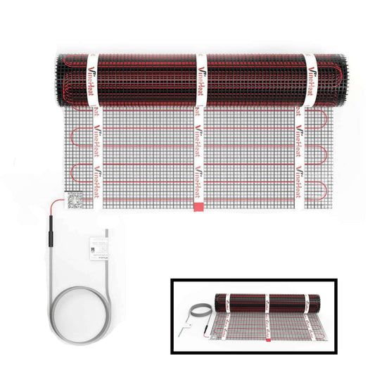 VineHeat Radiant Floor Heating System 80 sq ft | Underfloor Heating Wire Easy to Install | Safe and Quiet Heated Floor Mat with Long Lasting Heat, 120V (*Thermostat Sold Separately*)