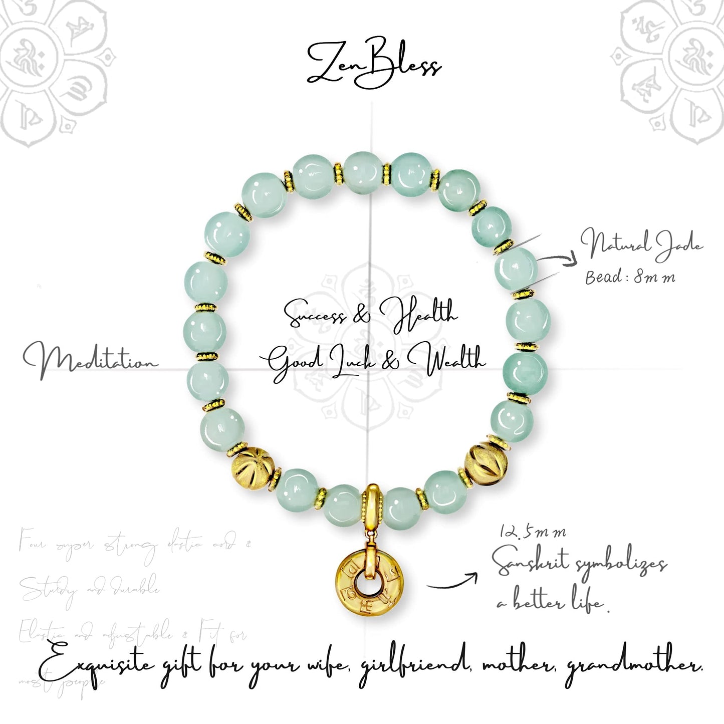 ZenBless Fengshui Porsperity Jade Bracelet Lucky Charm Feng Shui Black Obsidian Wealth Bracelet Gift for Men Women with Gold Plated Pi Xiu Pi Yao Attract Wealth Good Luck(Green) (green)
