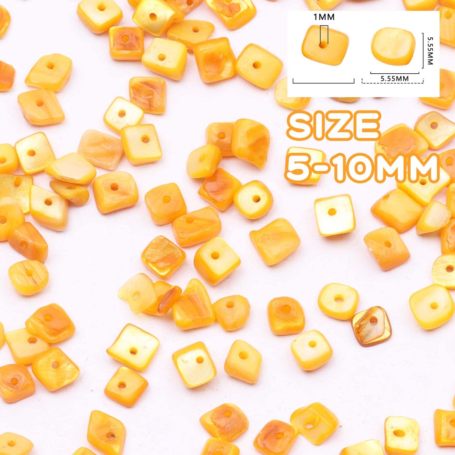 500 pcs Natural Chip Stone Beads, Citrine 5-8 mm Irregular Gemstones Healing Crystal Loose Bead for Jewelry Making Bracelet Crafting
