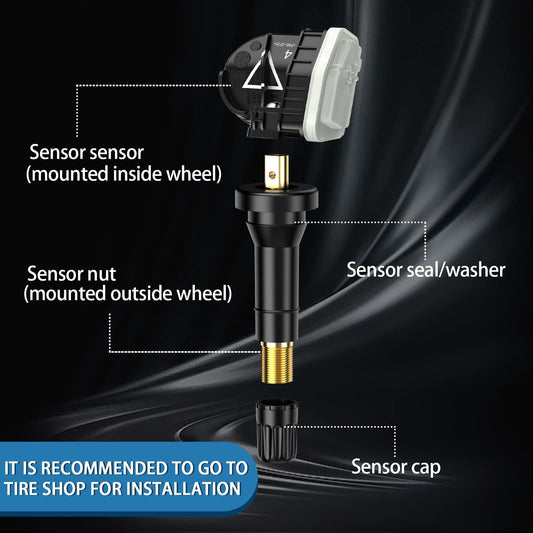GEARMEISTER Tpms Sensor, 433MHZ Tire Pressure Sensor for Chevrolet/Buick/Cadillac/GMC Acadia Sierra 2016-2022, Pre-Programmed TPMS Sensors 13598773 13589601 13506028 13594222 4 PCS