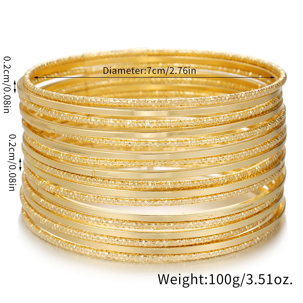RINTOLER 17Pcs Black Bangle Bracelets for Women - Multi Layer Stackable Textured Bracelets Boho Jewelrys Set. (P SET-17pc Black)