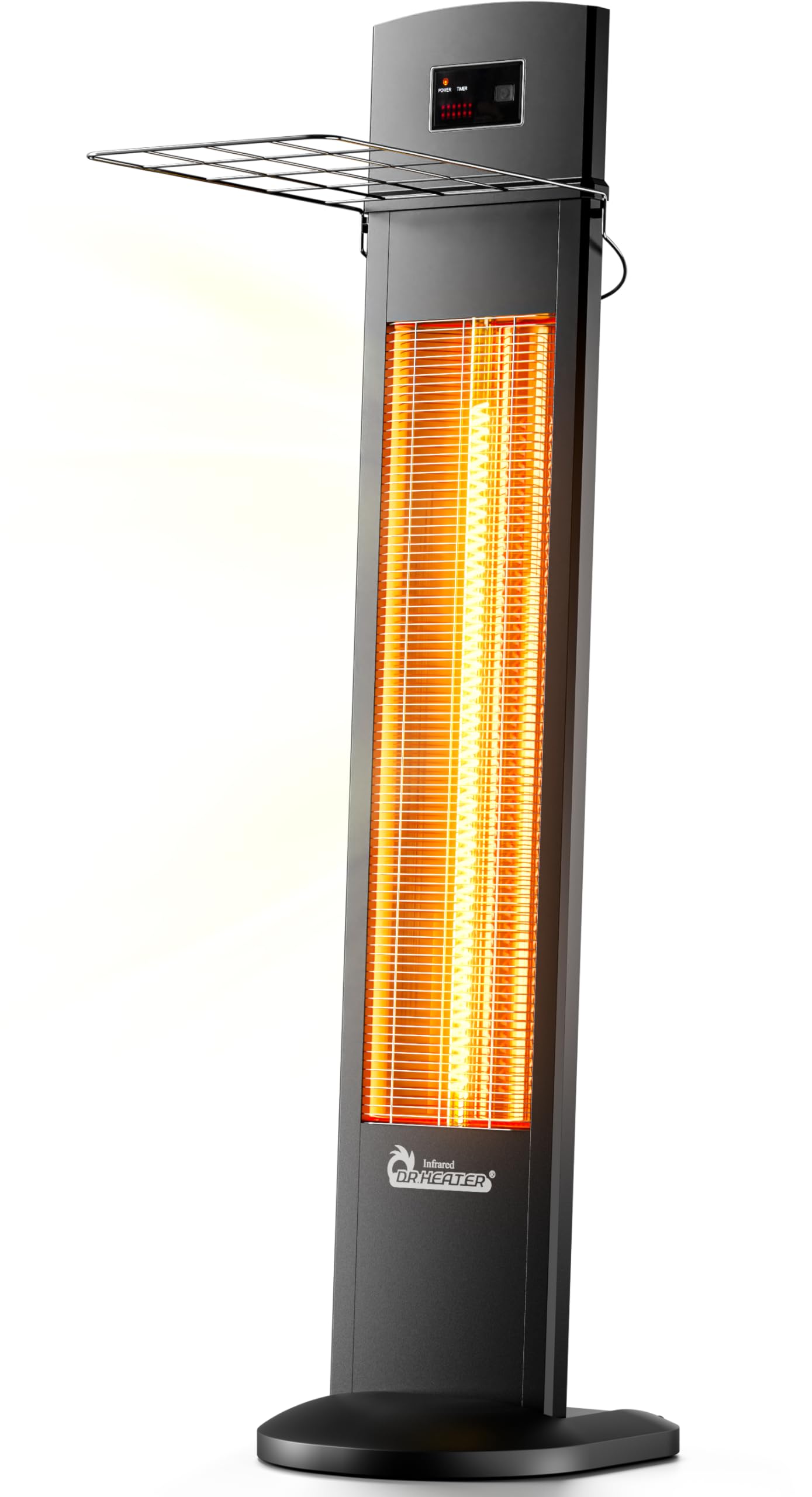 DR. INFRARED HEATER Portable Infrared Indoor and Outdoor Space Heater for Patio, Garage, Commercial & Residential With Remote Control, Space Heater (Freestanding/Ceiling/Mounting), Black