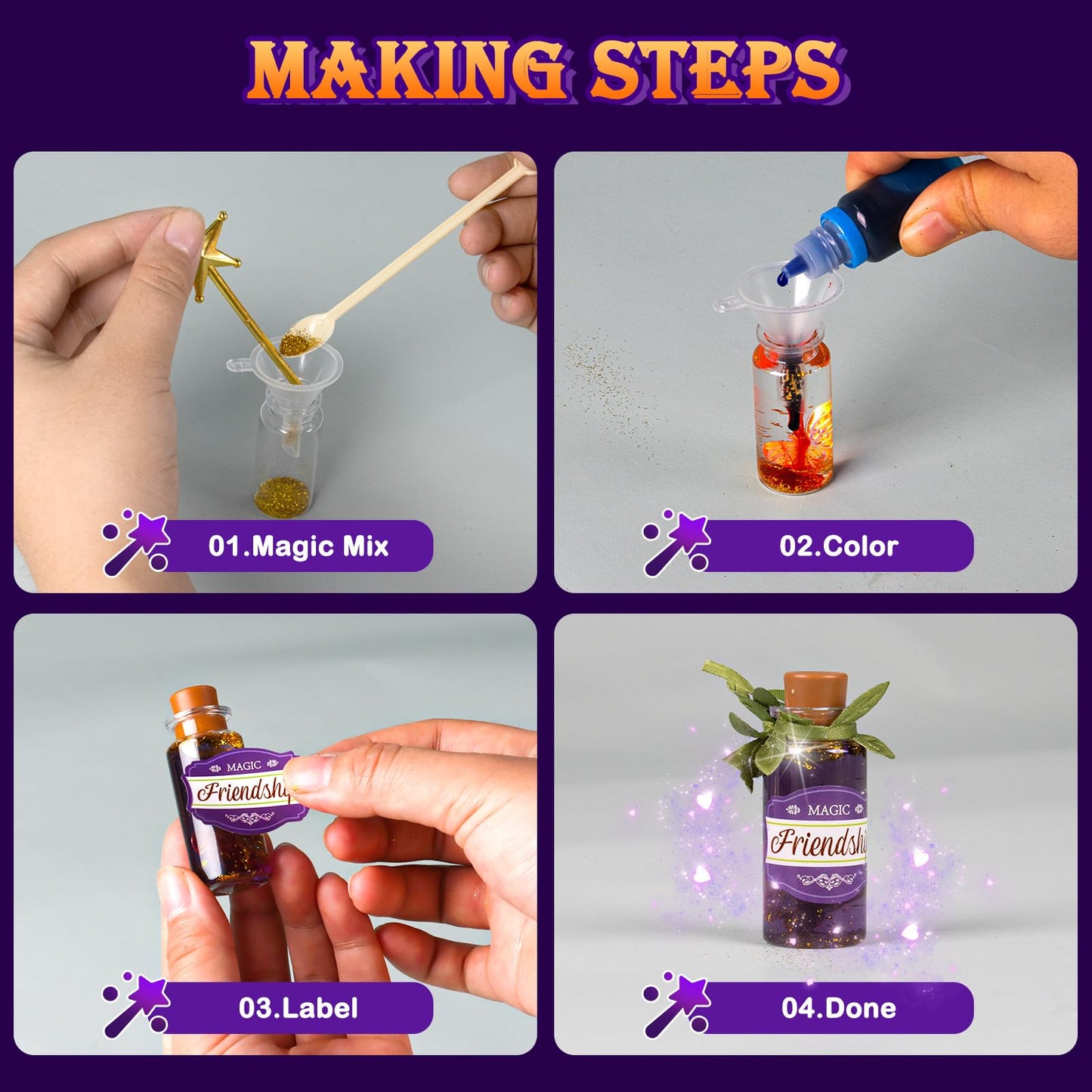 GORISPI Magic Potion Kit for Girls - Fairy Potions Kit 22 Potions Magic Mix Kit for Kids 6 7 8 9 10 12+ Years Mystery Potion Making kit Art Craft Kit Gifts Toys for Christmas Halloween Birthday