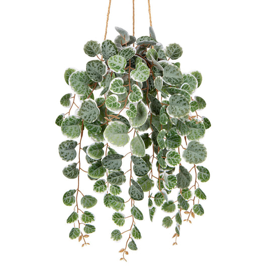 Briful Artificial Hanging Plants with Pot 17'' Fake String of Heart Vines Plants Faux Hanging Greenery for Home Room Office Garden Balcony Patio Front Door Hanging Decor