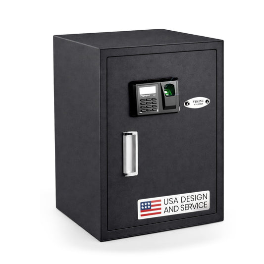 Viking Security Safe Large Biometric Safe – Quick-Access Fingerprint, PIN & Key Entry, Heavy-Duty Steel with Anti-Pry Door, Adjustable Shelves, Interior LED Light VS-50BLX