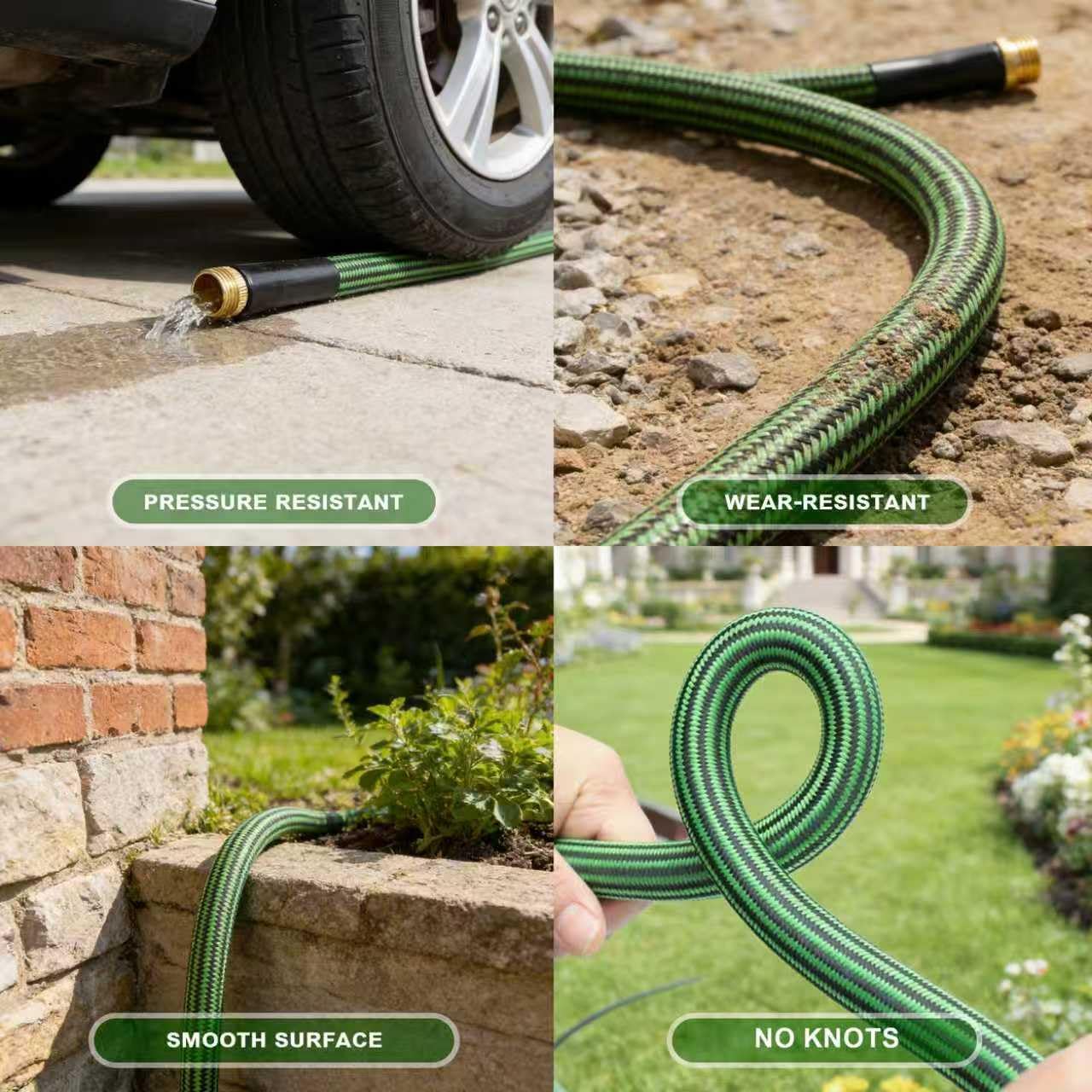 Torioweg Garden Hose 75 FT-Triple-layer pipe, Heavy Duty Water Hose with solid Aluminum Fittings, Ultra-Lightweight and Flexible, Abrasion-Resistant, Rust-Resistant,Watering and Cleaning for Outdoor