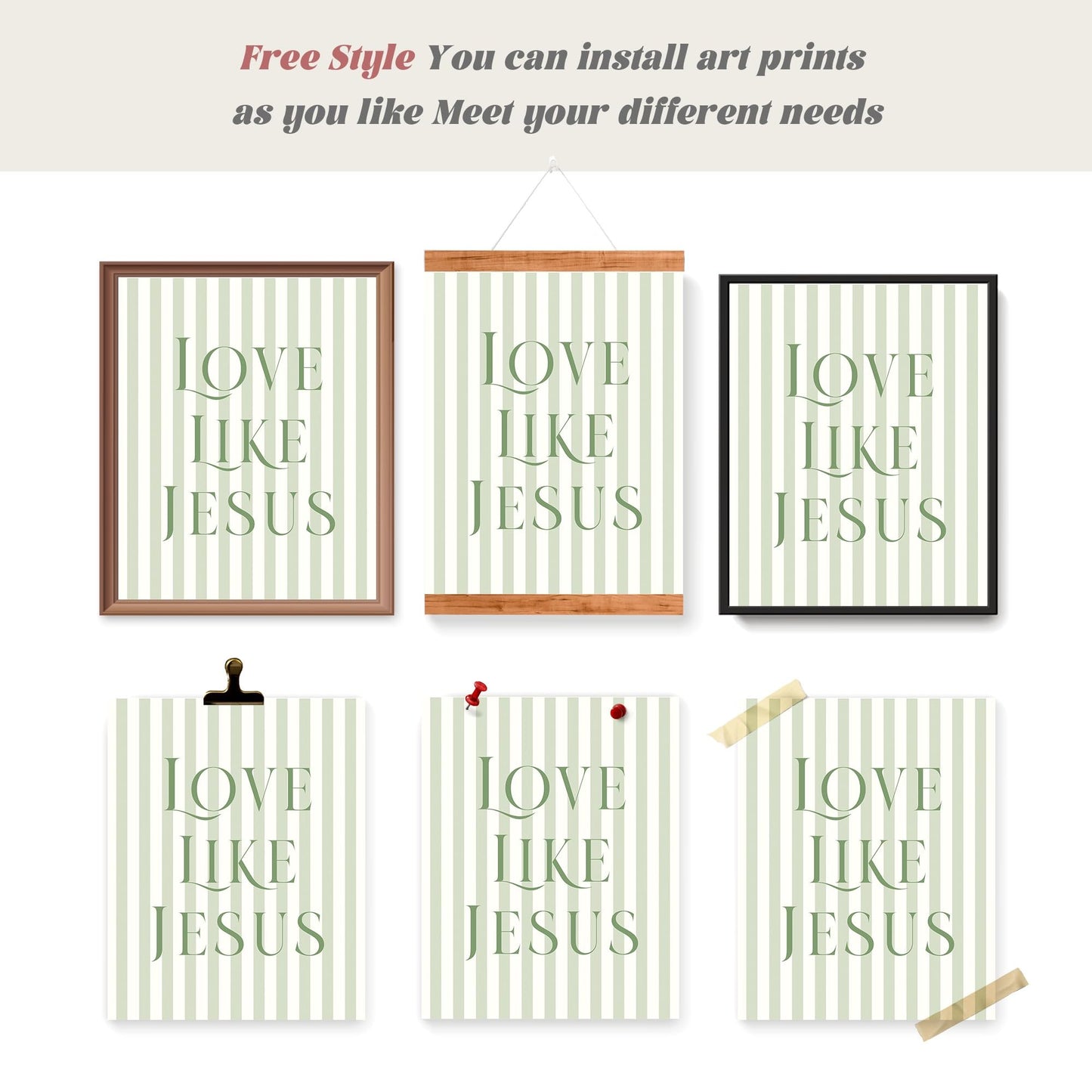 LARTSFRO Coquette Sage Green Bow Jesus Wall Art Decor Posters, Green Bow Christian Room Bedroom Bathroom Wall Art Decor Aesthetic for Teen Girls Gifts, Inspirational Bible Verses Bow Wall Decor, 8x10 Inch Set of 4 Bow Pictures(UNFRAMED)