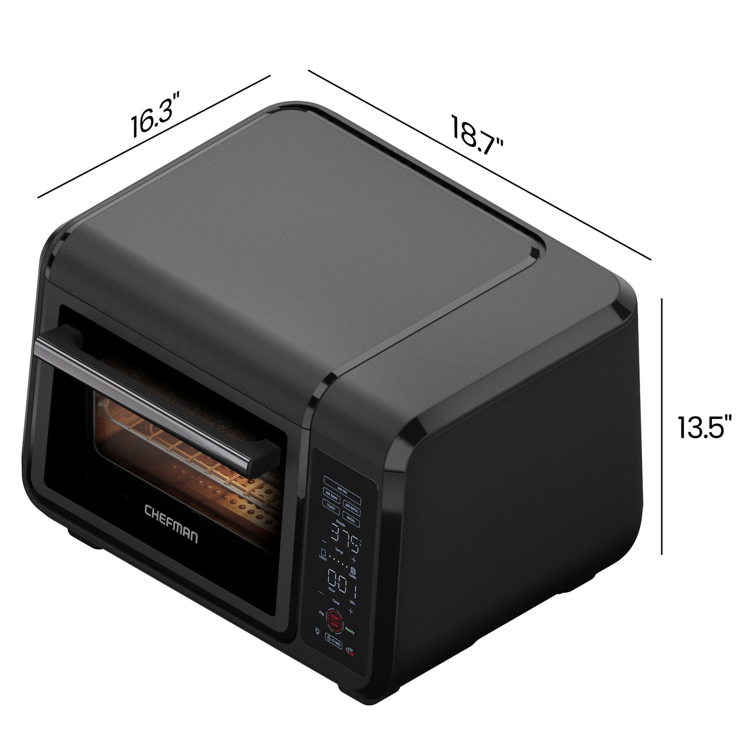 Chefman Air Fryer Toaster Oven Combo, Countertop Oven for Quick & Healthy Meals, Bake, Broil, Air Fry, Toast, and Bagel Functions, 450°F Max Temp, 4 Slice Toaster Oven Air Fryer Combo